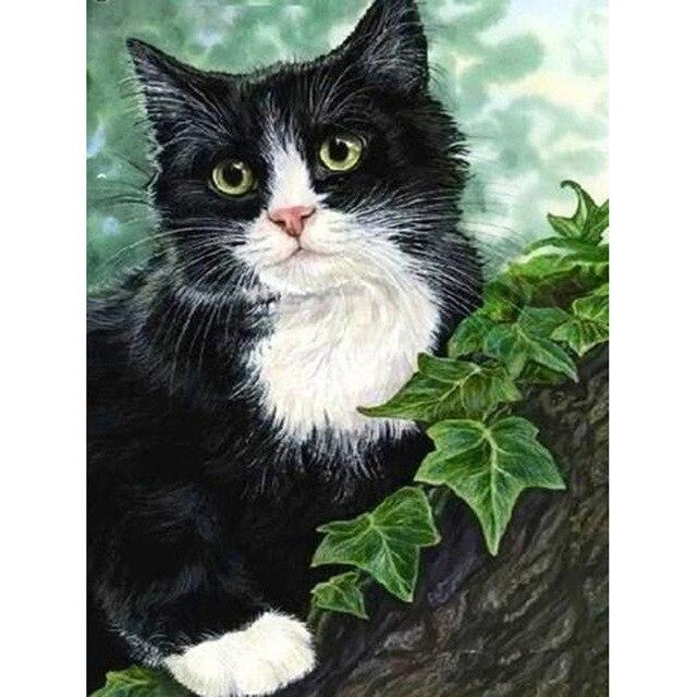 DIY 5D Diamond Painting Cat Diamond Embroidery Cross Stitch Full Round/Square Animals Picture of Rhinestone Mosaic Wall Decor