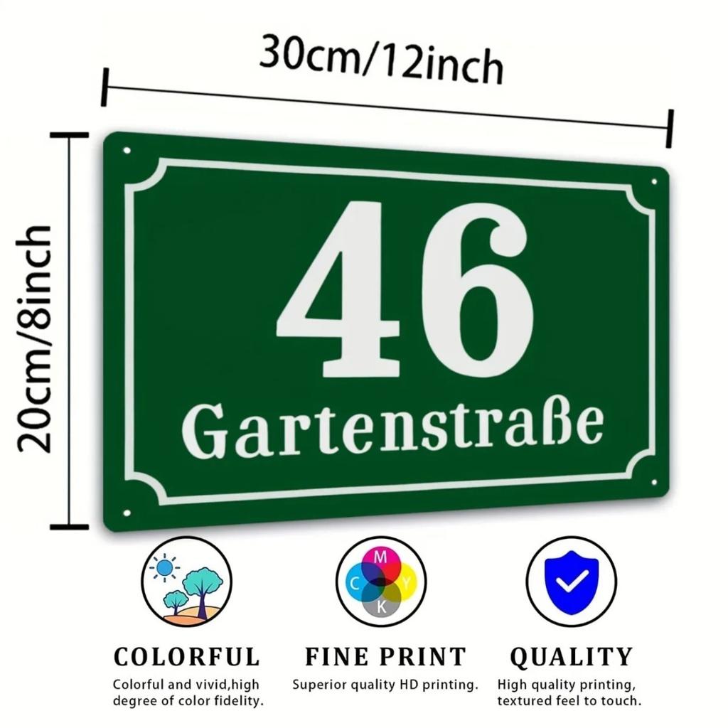 Personalizovaný retro kovový důmový štítek Dekorace na stěnu do interiéru i exteriéru