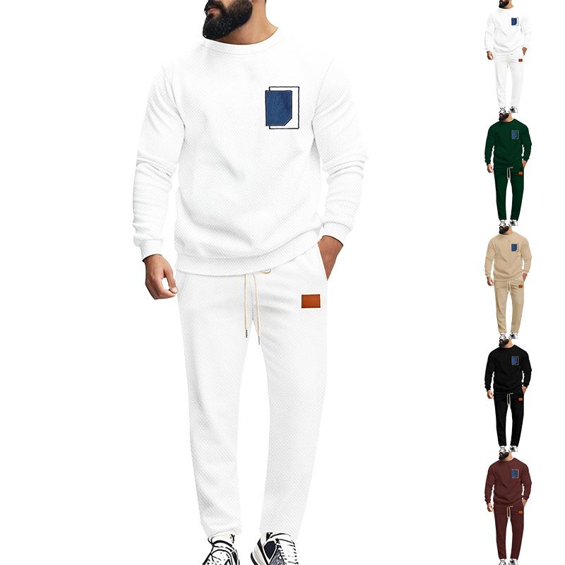 Bestseller Herren Sportanzüge, Herren Neue Farbpassende Strickwaren, Zweiteilige Freizeitmode