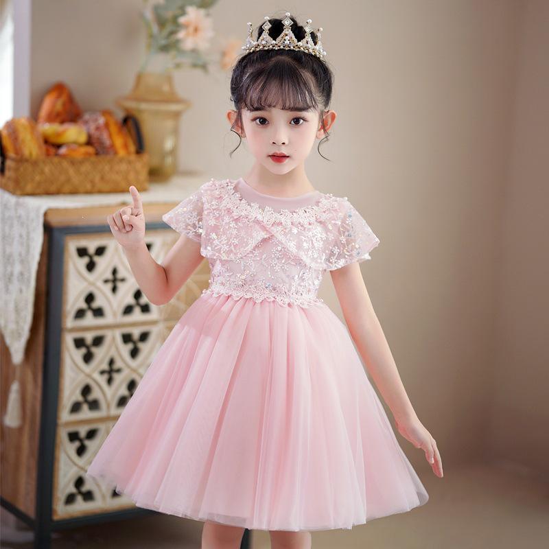 Children's Formal Dance Princess Dress: Puffy Gauze Flower Girl Outfit, Short Sleeve, Suitable for June 1 Performances