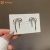 Exquisite Bow Stud Earrings for Women Hypoallergenic Piercing Silver Earings Accessories Jewelry
