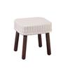 Puf de Madeira para Apoio de Pés com Almofada de Algodão, Puff Macio para Sentar, Mesa Lateral Elegante Multiuso para Sala de Estar, Quarto
