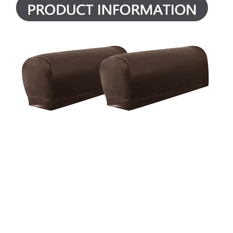 

2Pcs Universal Stretch Sofa Armchair Arm Covers Nonslip , Armrest Cover Ultra Thick And Soft PU Leather Stretch Arm Cover коричневий
