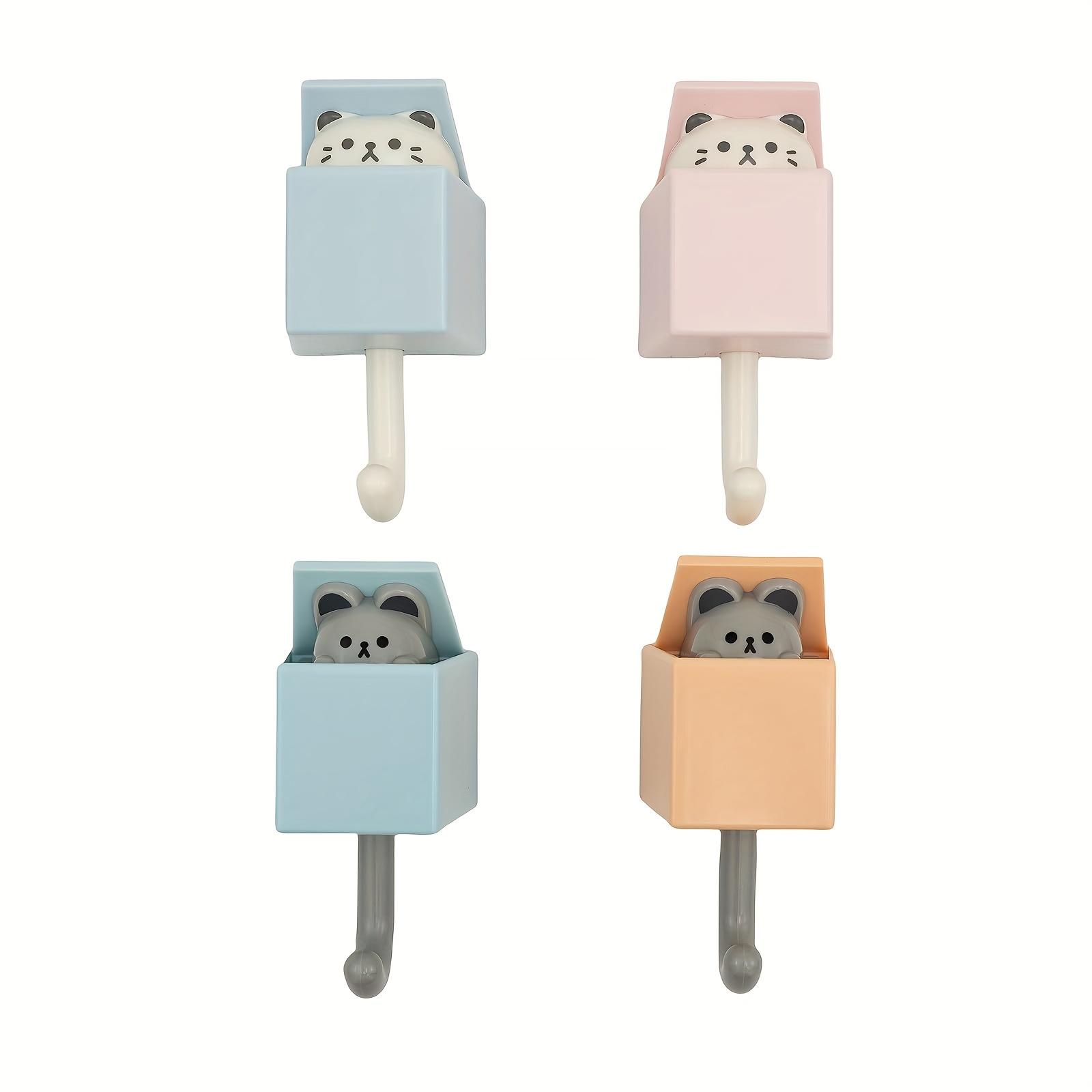 

4Pcs Cute Creative Wall Hooks - No-Drill Space-Saving Organizer for Entryway & Bathroom 4pcs/Set