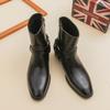 Móda Podzimní Módní Značka Pánské Prodyšné Outdoorové Kovbojské Boty Klasické Černé Pánské Pohodlné Boční Zip Špičaté Vysoké Kožené Boty