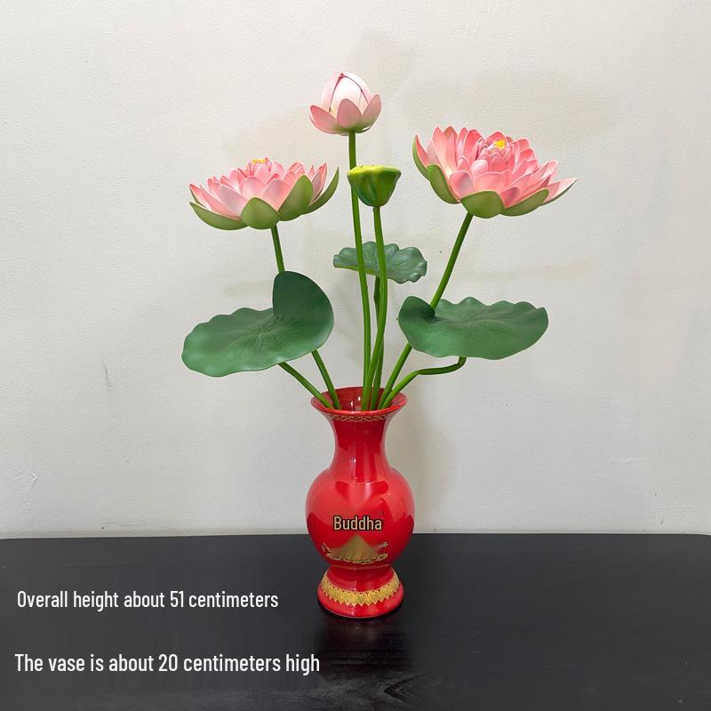 Petites Fleurs Artificielles Décoration Lotus Lys pour Maison & Offrandes à Bouddha