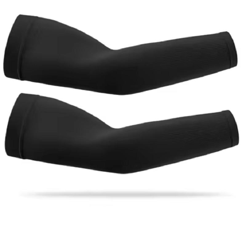 

1 пара спортивных рукавов с компрессионным рукавом для баскетбола и велоспорта, теплые летние шорты для бега, УФ-защиты, волейбольные солнцезащитные ленты One Size чёрный