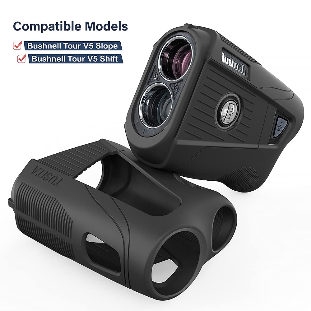 TUSITA Silicone Case Compatible with Bushnell Tour V5 Slope Shift Laser Golf Rangefinder Black -