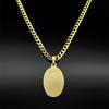 Islamic Quran Medal Oval Pendant Necklace for Women Men Stainless Steel Gold Color Muslim God Hip Hop Chain Amulet Jewelry Gift