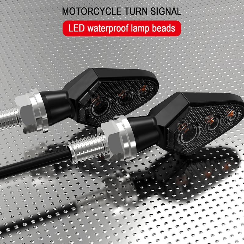 2Pcs Motorcycle Led Turn Signal Light Ip65 Waterproof Motorcycle Led Turn Signal Indicator 3 Led 12V Motorbike Accessories