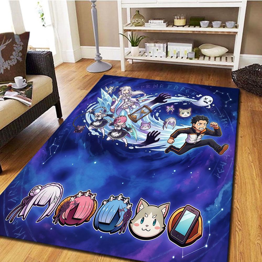 Re Zero Pattern Carpet for Living Room Play Floor Carpet Beds Birthday Gifts Gifts HE224