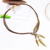 Boho Feather Decor Choker Necklace Vintage Rope Chain Ethnic Style  for Women Necklace Accessories
