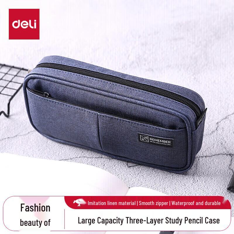 Deli Large Capacity Canvas Pencil Case