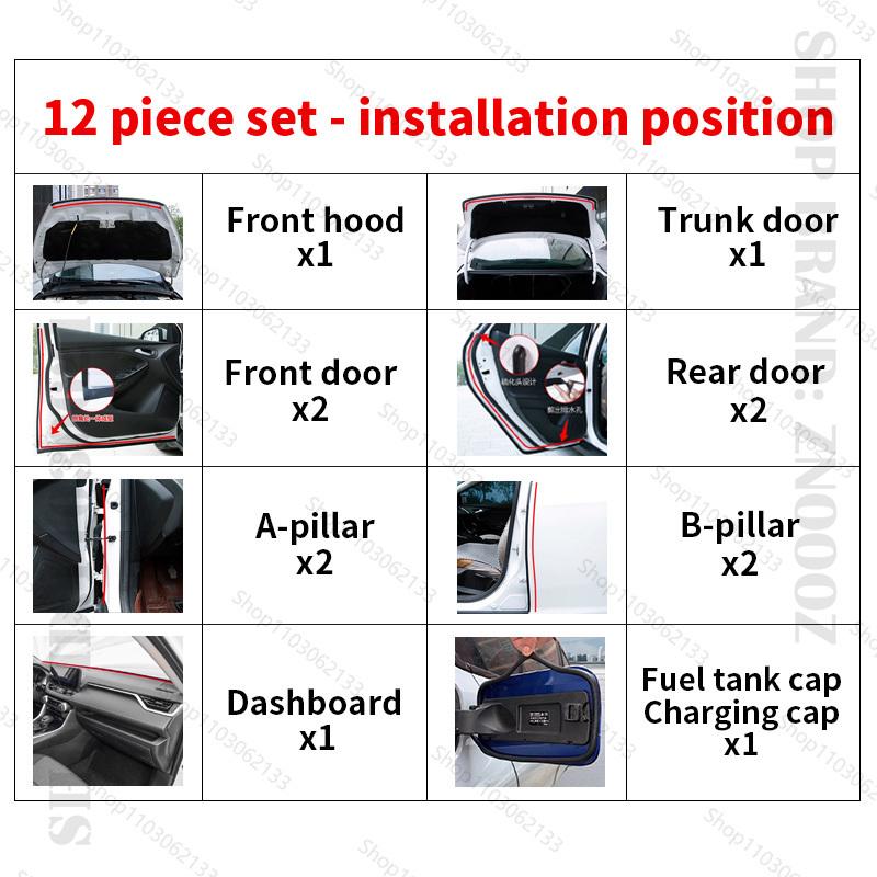 For 2024-2025 Ora Good Cat GT Car Door Seal Strip Rubber Double Layer Sealing Protector Soundproof Dustproof Seal Strip 12PCS