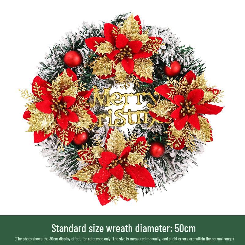 Festive Artificial Christmas Wreath - 30/40/50cm Holiday Decoration for Homes, Malls, and Hotels