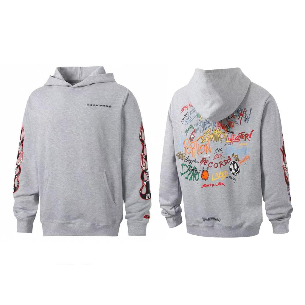 Unisex Autumn/Winter Horseshoe Hoodie with Sanskrit Print - European & American Trend