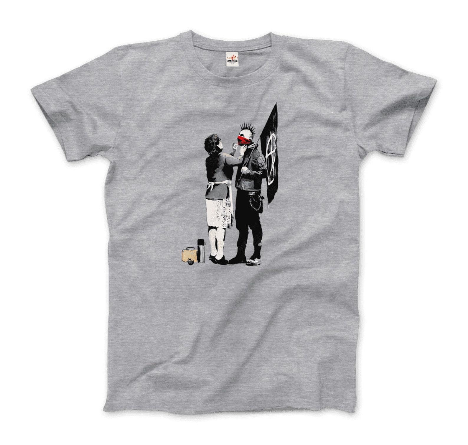 Banksy Anarchist Punk And His Mother Artwork T-Shirt 3XL