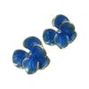 3D Floral Petal Stud Earrings with Resin Coating and Clear Center Stone Lightweight Durable Design for Everyday Wear and Special Occasions
