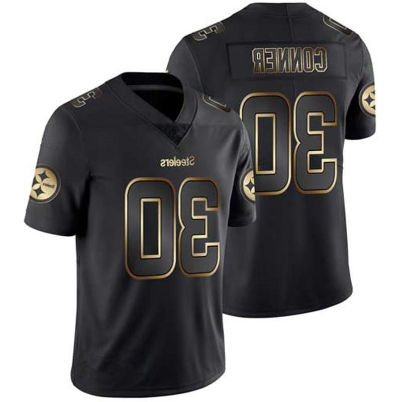 Pittsburgh Steelers NFL Football Jersey Mens Cotton Blend Team Uniform 90 Watt 30 Conner 55 Bush 19 Smith-Schuster Black Gold