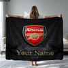 1PC Arsenal F Custom Name Patterned Flannel Blanket Suitable For All Seasons for Home Decor Warmth and Comfort Gifts Holiday Present