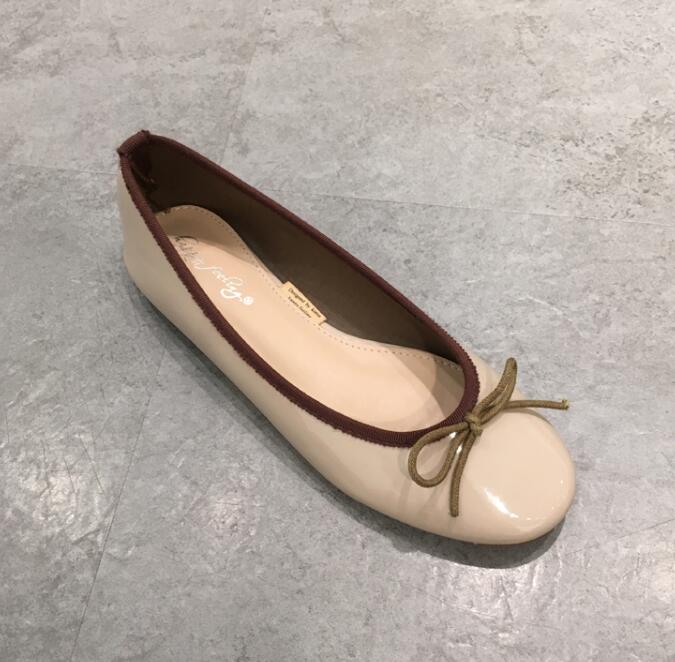 

Модные лаковые туфли-лодочки с бантом, мягкие балетки, офисные туфли с круглым носком для работы, удобные слипоны 5 абрикосовый