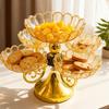 Elegant Rotating Snack Serving Tray Flower Shaped Fruit Plate Stand Home Decor