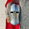 18g Steel Barbuta Helmet Medieval Knight Armor, LARP Cosplay