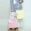 Winter New Cute Candy Colored Plush Bag for Women, Hand-held Armpit Bag, Large Capacity Single Shoulder Bucket Bag