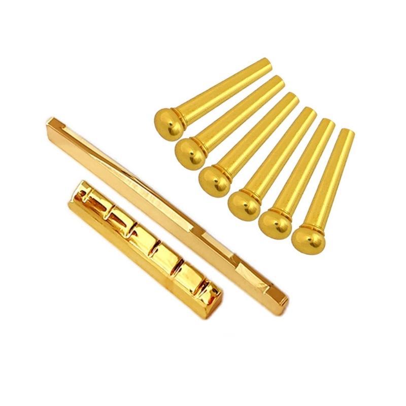 

Набір латунної фурнітури для гітари з покращенням тону та оптимізованими по висоті сідлами для гайки 9 мм, що підходить для чіткої музичної проекції 1