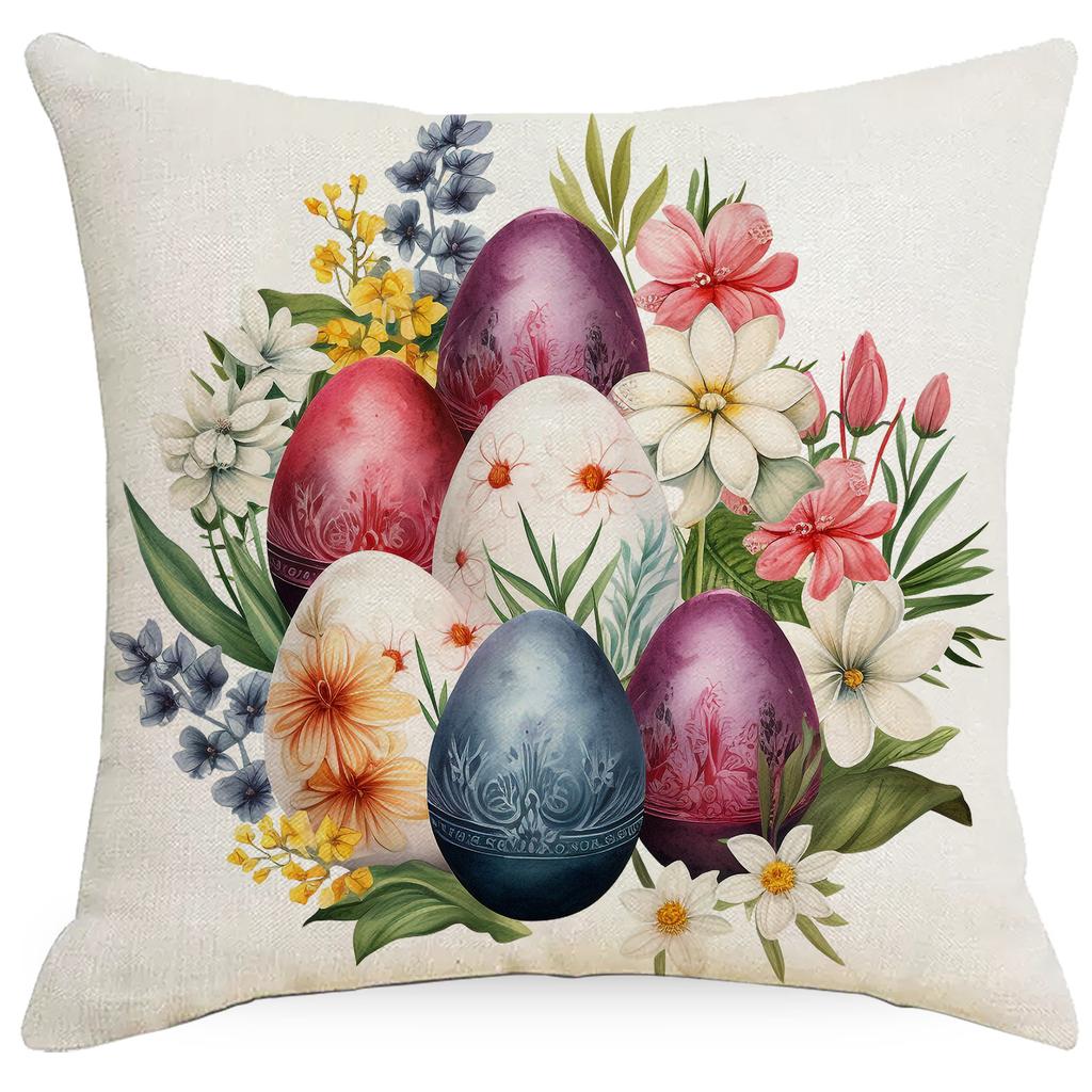 New Easter Bunny Easter Egg Sofa Decorative Pillow Cushion Cover
