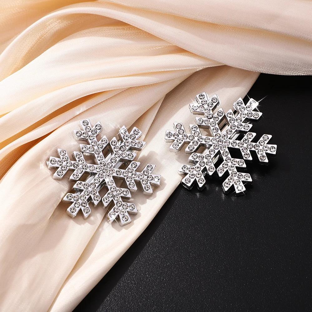 2pcs/set Shinny Snowflake Crystal Hair Clips for Women Girls Sweet Bangs Side Clip Glitter Hairpins Wedding Christmas Headwear