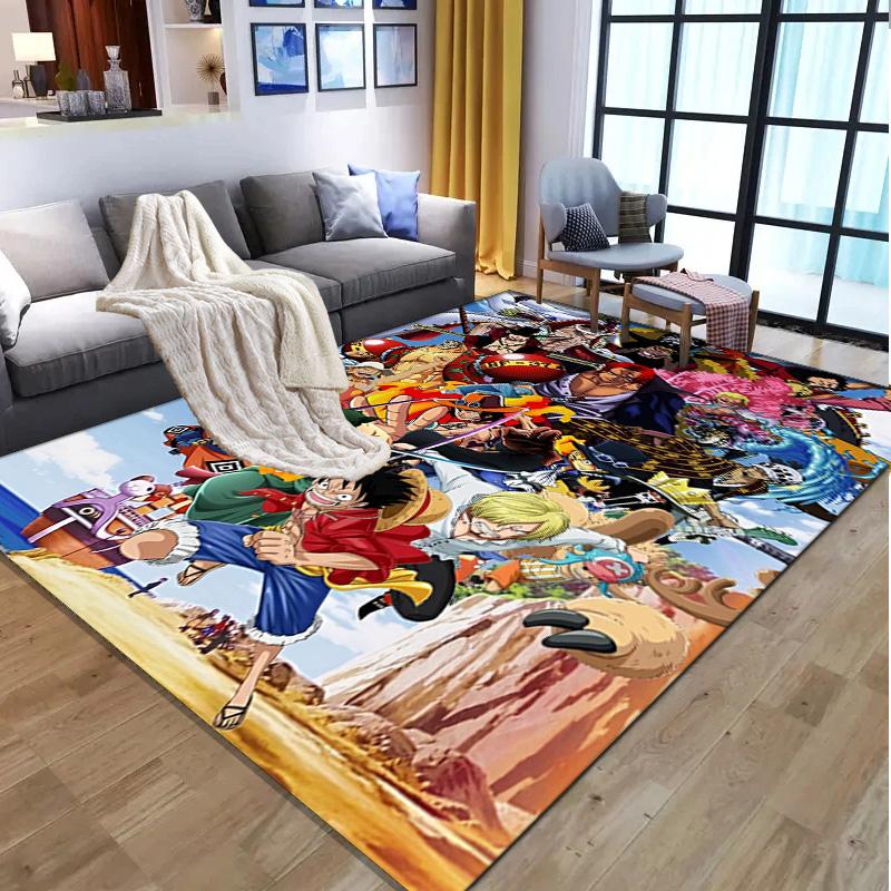 Tappeto con Motivo One Piece, Tappetino da Interno/Esterno, per Picnic, Sala Giochi, Camera da Letto, Ufficio, Soggiorno, Tappeto Arredamento Casa, Regalo di Compleanno