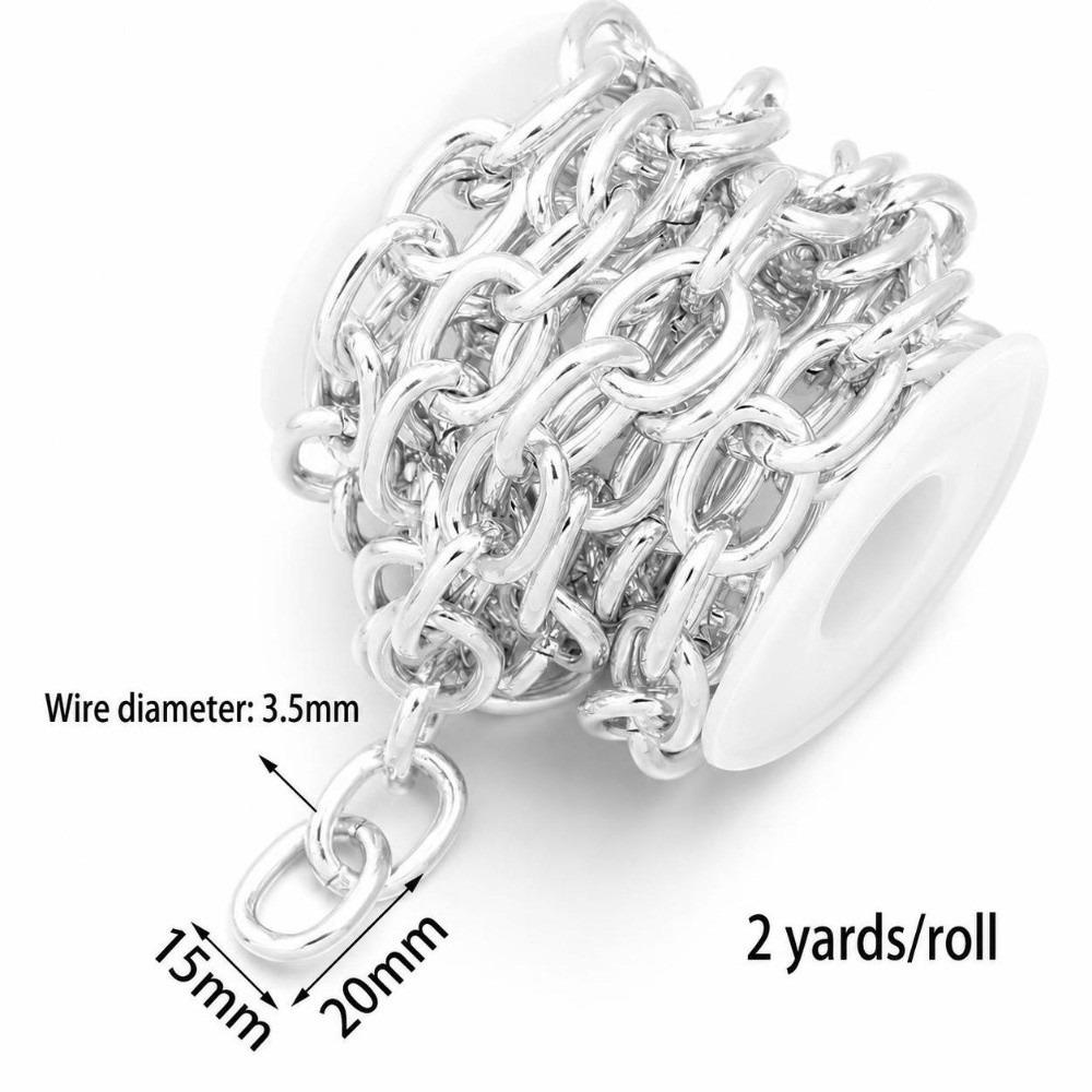 Polished Finish Aluminum Chain Silver/Gold Jewelry Chain Twisted Chain for Jewelry DIY Making