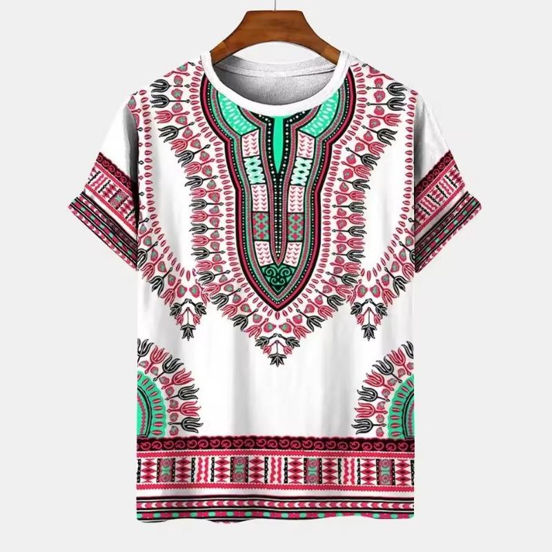 Herren Ethnisches Stil Print T-Shirt Atmungsaktiv Sportlich 3D-Druck