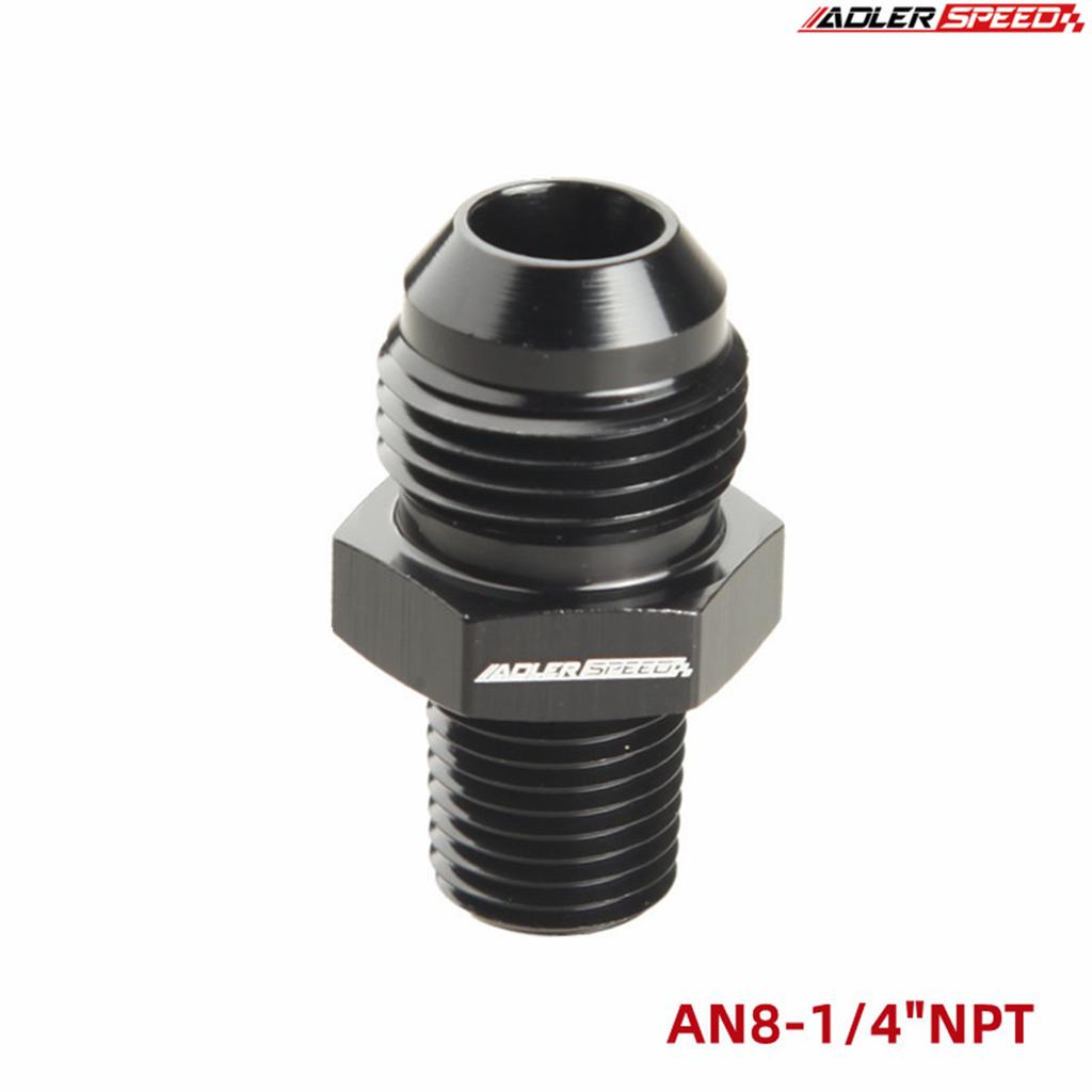 AN3/AN4/AN6/AN8/AN10/AN12 To 1/8" / 1/4" 3/8" 1/2" 3/4" 1"NPT Straight Fuel Hose Adapter Pipe Thread Fitting Black
