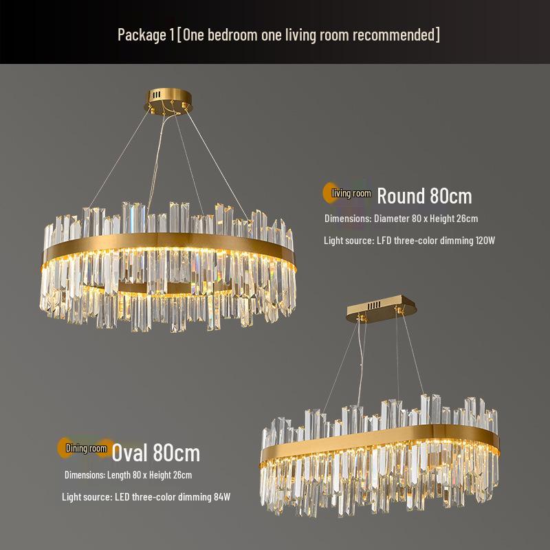 Nordic Luxury Italian Minimalist Crystal Chandelier for Living and Dining Room