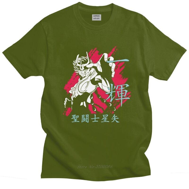 Ikki Saint Seiya T Shirt Men Cotton Tees Knights Of The Zodiac Tshirts Short Sleeve Fashion T-shirt Clothes
