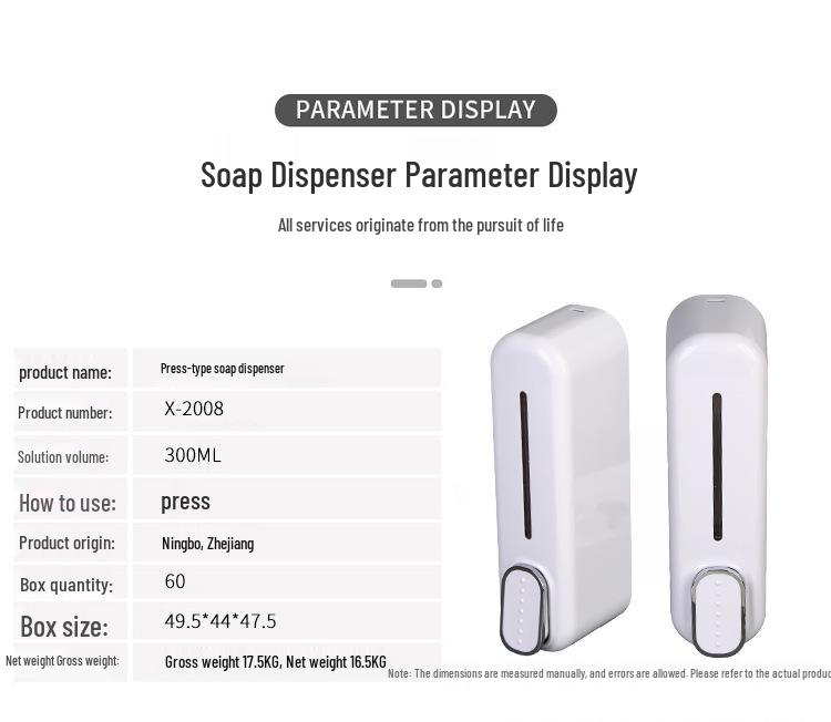 Wandmontierter Doppelkopf-Spender für Shampoo, Duschgel und Handdesinfektionsmittel