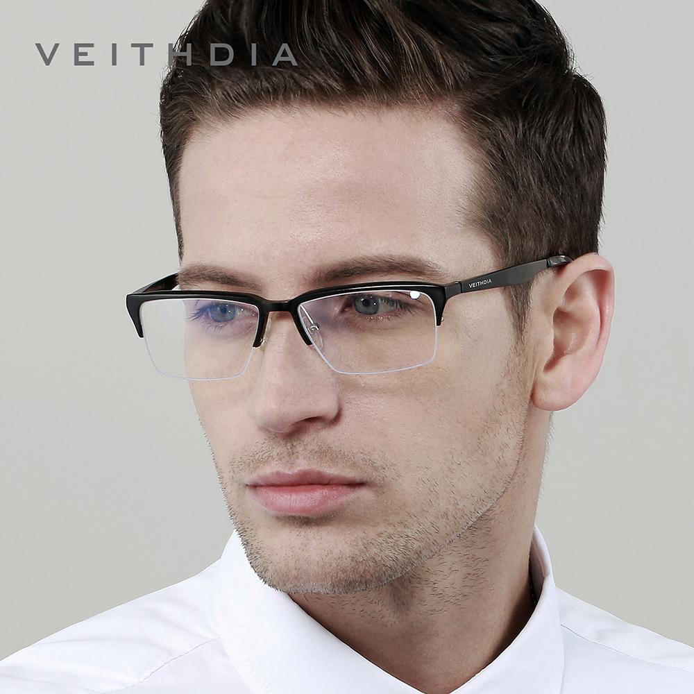 VEITHDIA Anti Blue Light Glasses Optical Aluminum Magnesium Frame TR90 Arm Eyeglasses Men Myopia Computer Eyewear For Male V8727