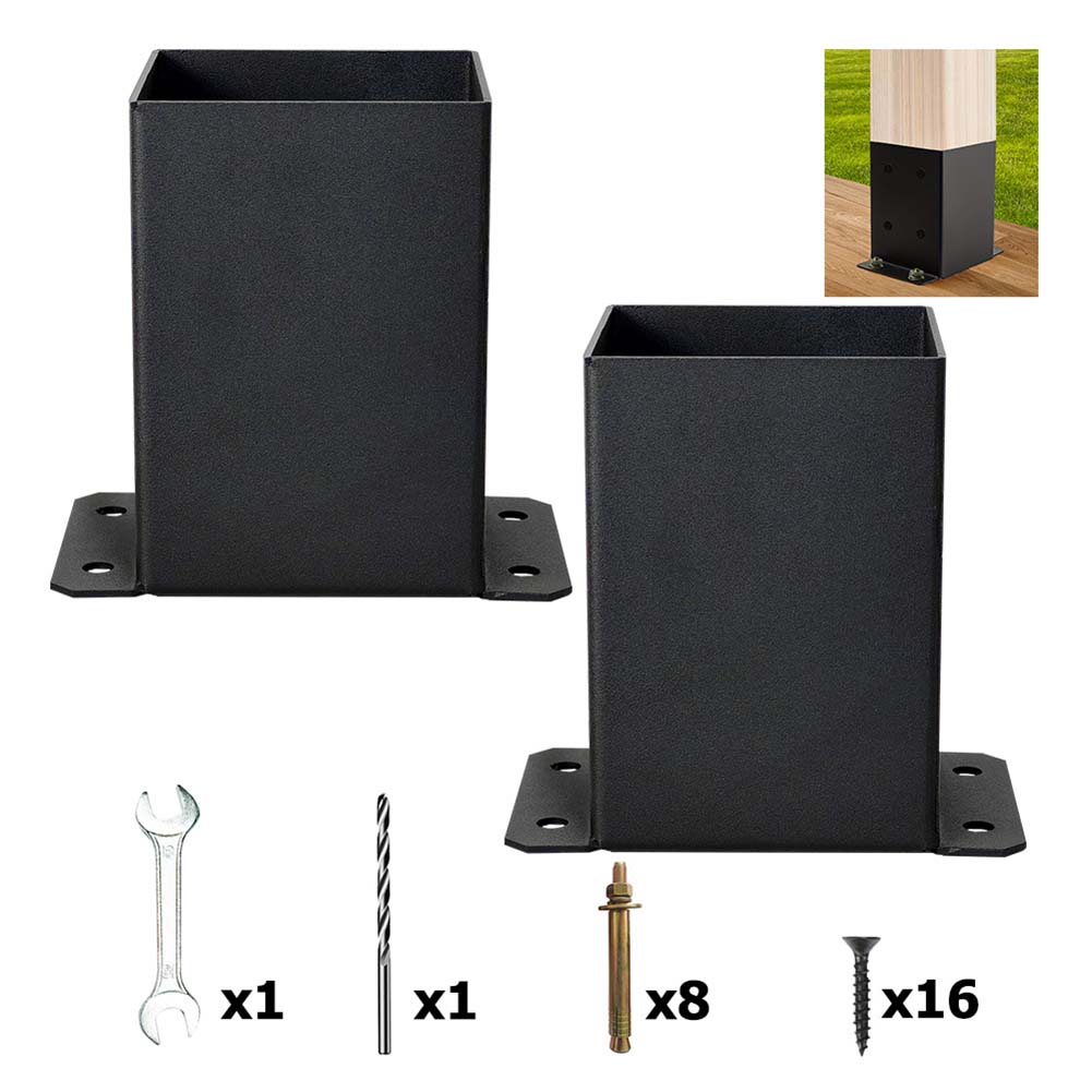 Iron Anchor Post Protection Kit Post Base Anchors Mount Set Accessories For Post Holders,Garden Fences Repair Tools