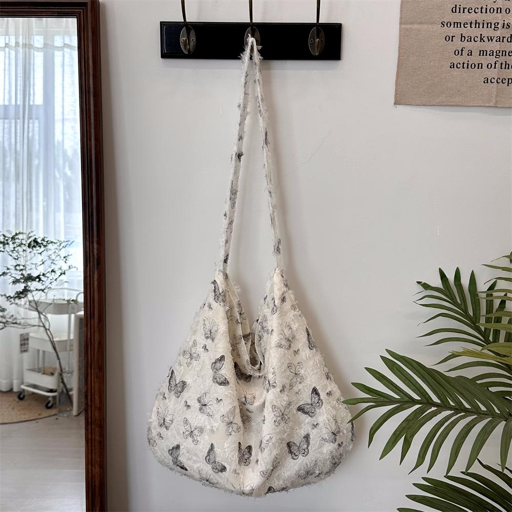 

Lace Butterfly Women s Commuter Shoulder Bag Large Capacity Female Thin Shopping Bags Tote Handbags Summer Retro Crossbody Bag
