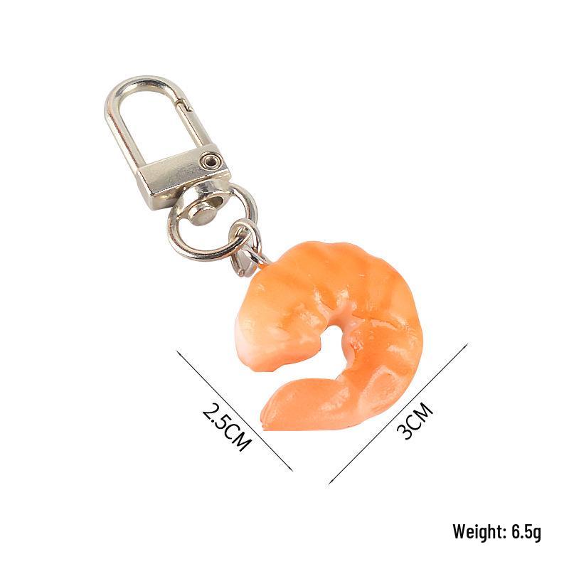 PVC Shrimp Keychain Props - Funny Kitchen & Dining Toy Models