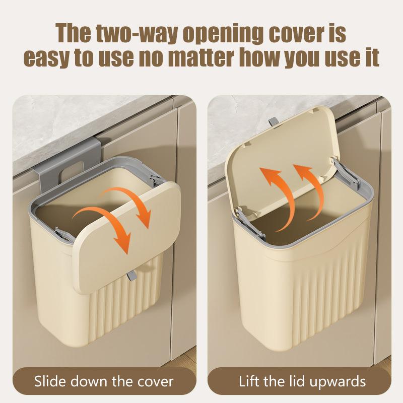 Bathroom Press Trash Can With Lid Wall Mounted Hanging Garbage Bin Waterproof Narrow Seam Rubbish Bin Toilet Wastebasket