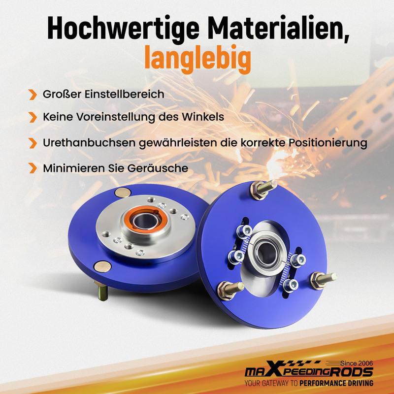 2xAdjustable Rear Lower Camber Control Arms AND Camber Plate For BMW E36