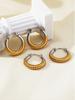 1 Pair Funky Summer Quality Stainless Steel 18k Gold Plated Ladies Checkered Beach Hoop Earrings Western Jewellery