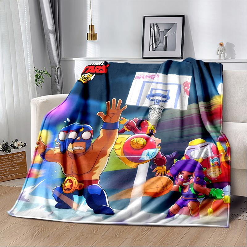 2025 New Style Brawlls  Cartoon Game Blanket,Soft Throw Blanket for Home Bedroom Bed Sofa Travel Picnic Cover Kid Gift