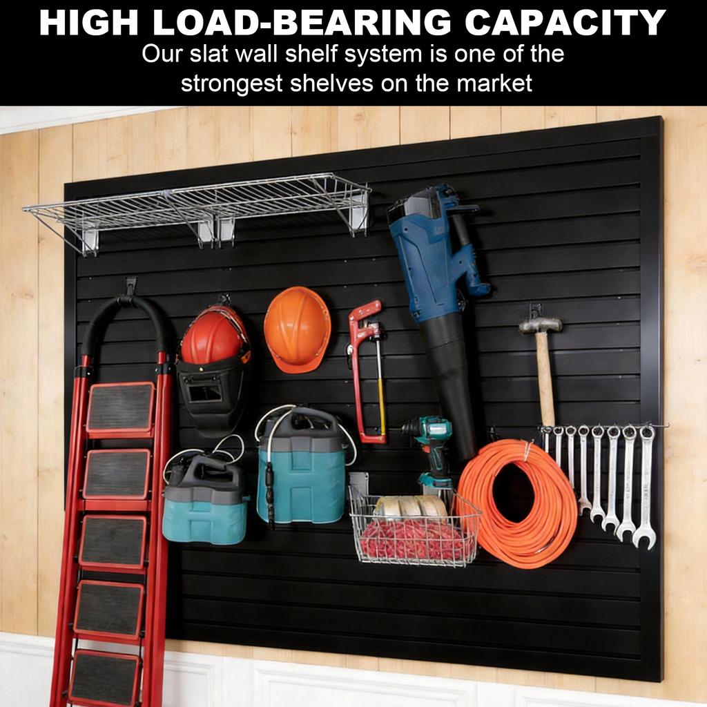 2 Pack Garage Wall Organizer 4 X 8ft PVC Slatwall Panel High Load Capacity for Woodworking Workshop Craft Room Organization