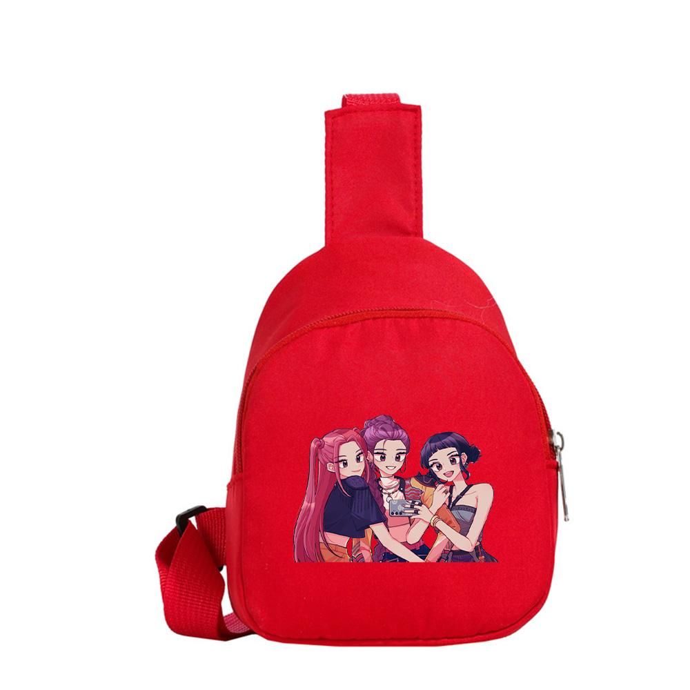 Zaino Petto Kawaii Stampato Anime K-Pop Cacciatori di Demoni per Ragazzo Ragazza Borsa a Spalla Studente Borsa a Tracolla Portatile Regalo di Natale per Bambino