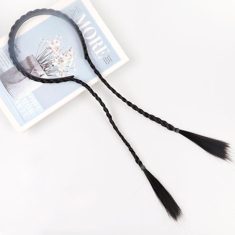 

Детские косы, хвостики, банты, парик принцессы, аксессуары для волос, головной убор, милый парик-ободок с двойной косой, хвостик No Bows