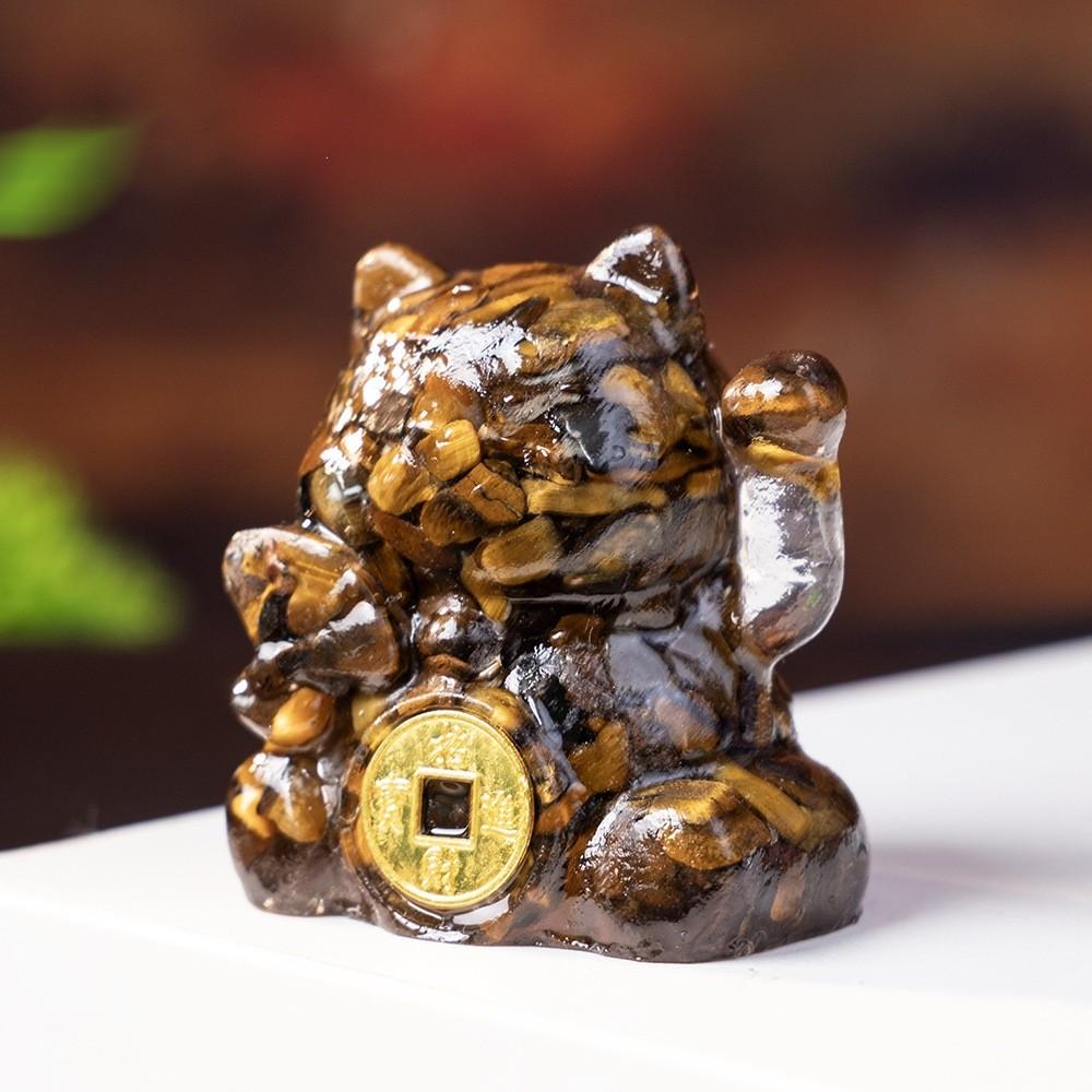 Crystal Waterstone Animal Ornament With Shell Accents For Office Desk Decor